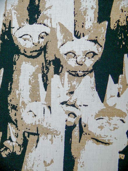Screen Printed Herding Cats on Linen