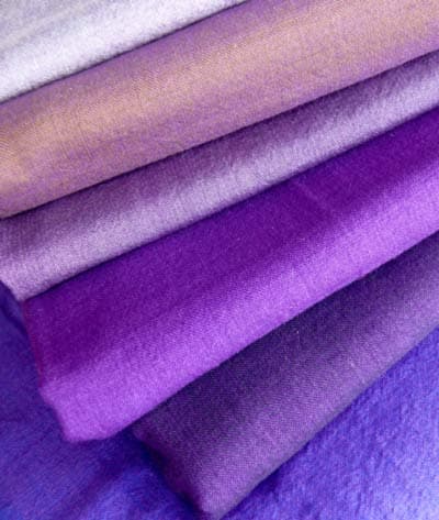 Purple shot cotton range from graded from light to dark.