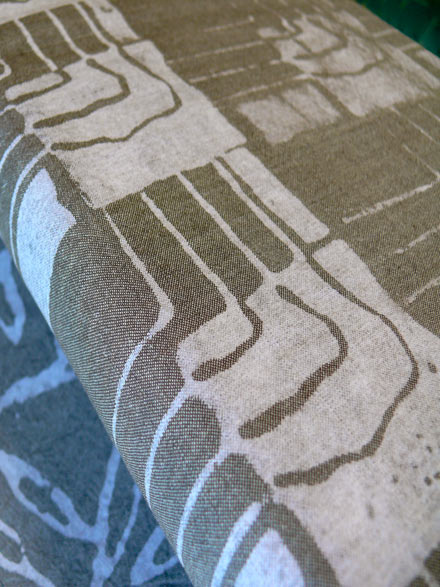 White Check Print on Brown Textiles