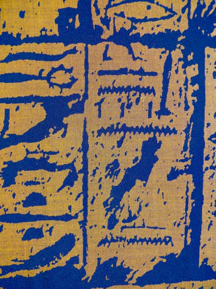 Egypt Wall Print on Gold Shot Cotton